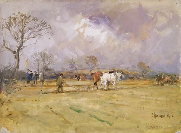 The Plough Team, 1905 (w  /  c on paper)