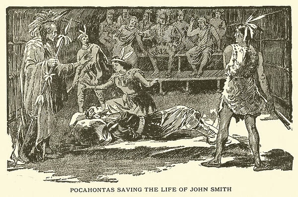 Pocahontas saving the life of John Smith (engraving)