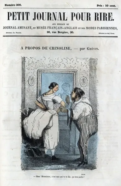 Second Empire Crinoline Cartoon Print, 1860. Art Prints, Posters