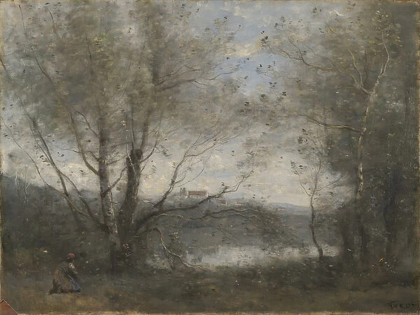 A Pond Seen Through the Trees, c. 1855-65 (oil on canvas)