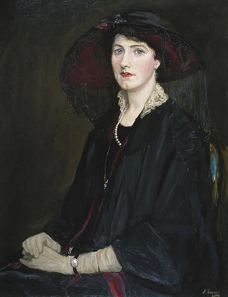 Portait of Lady Raeburn, seated half length, in a Lace Collared Jacket