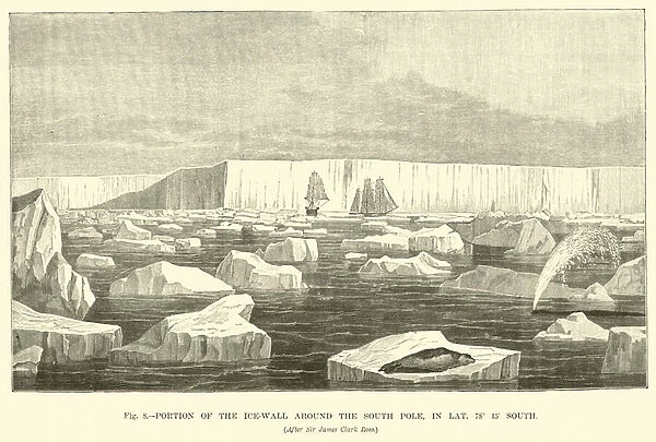 Portion of the ice-wall around the South Pole, in Latitude 78 15 South (engraving)
