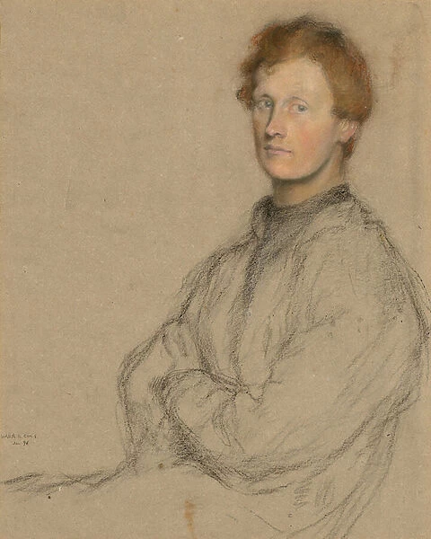 Portrait of Charles Haselwood Shannon (1863-1937), 1896 (coloured chalks on grey paper)