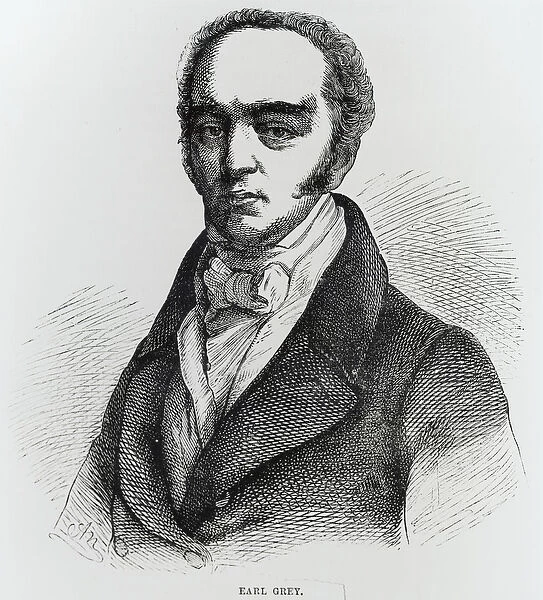 Portrait of Earl Grey (1764-1845) (engraving) (b  /  w photo)