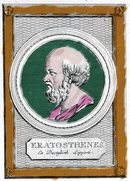 Portrait of Eratosthene of Cyrene (ca. 284 BC - 194 BC), Greek scientist