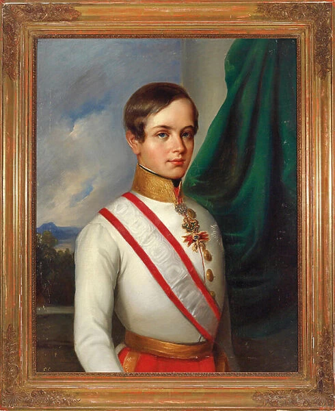 Portrait of Franz Joseph I of Austria, Anonymous. Oil on canvas, 1849