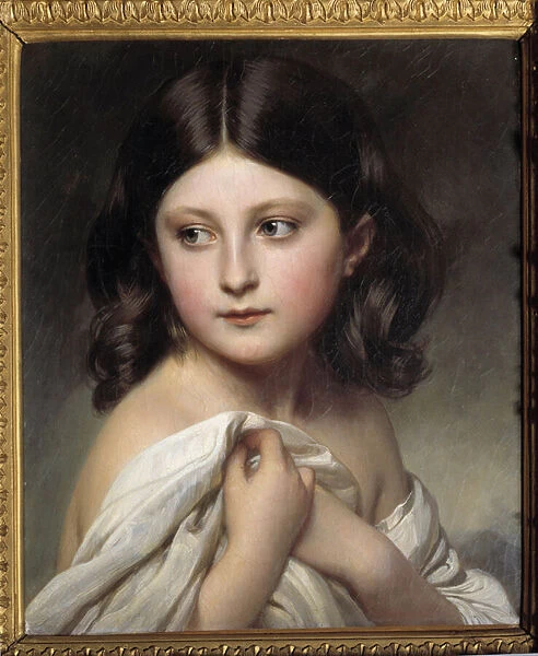 Portrait of a girl called Princess Charlotte. Painting by Xaver Winterhalter (1806-1873