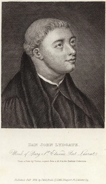 Portrait of John Lydgate of Bury (engraving)