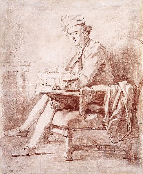 Portrait of Joseph-Jerome Le Francais de Lalande, full-length, seated