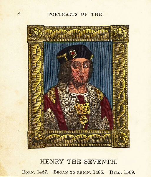 Portrait of King Henry the Seventh, Henry VII of England, born 1457, began reign 1485 and died 1509