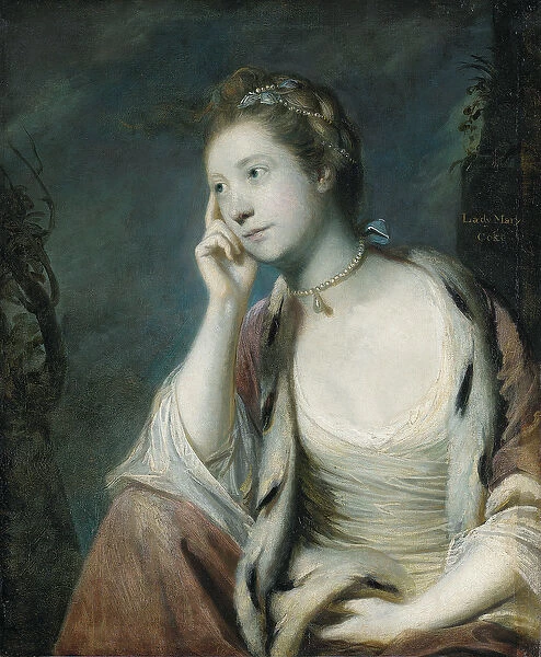 Portrait of Lady Mary Coke, half length, in an ermine-trimmed red cloak (oil on canvas)