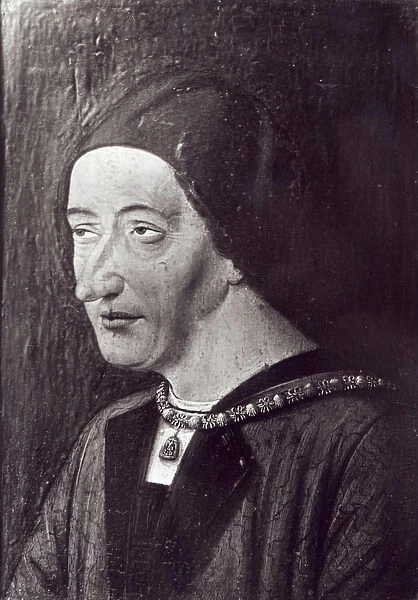 Portrait of Louis XI (1423-83) 1482 (b  /  w photo)