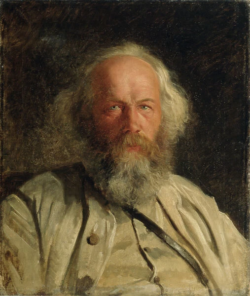 Portrait of Mikhail Alexandrovich Bakunin (1814-76) 1871 (oil on canvas)
