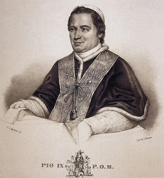 Portrait of PIUS IX (Giovanni Maria Mastai Ferreti, 1792-1878) (engraving)