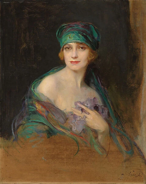 Portrait of Princess Ruspoli, Duchess de Gramont (1888-1976), 1922 (oil on board)