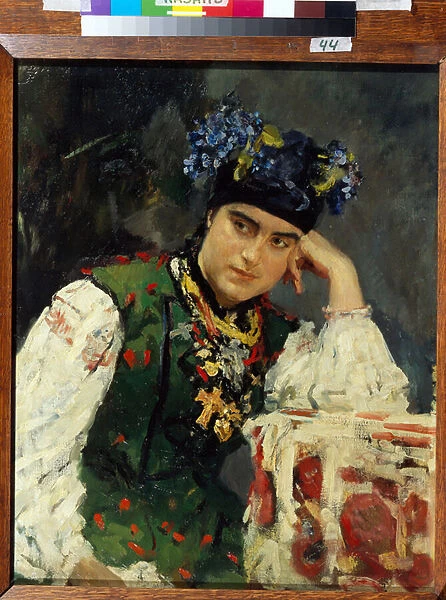 Portrait de Sofia Dragomirov (Sophia Mikhailovna Dragomirova, 1871-1953) - Peinture de Valentin Alexandrovich Serov (1865-1911), huile sur toile (71x57 cm), 1889 - State Art Museum of Republic Tatarstan, Kazan (Russie)