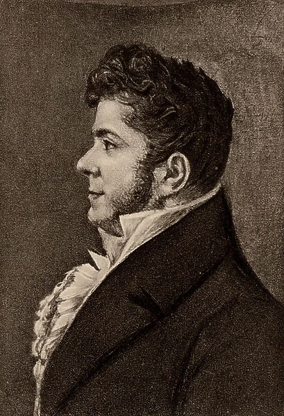 Portrait of Stendhal french novelist (litho)