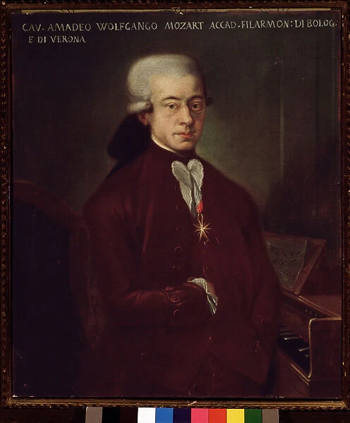 Portrait of Wolfgang Amadeus Mozart at 21 (painting, 1777)