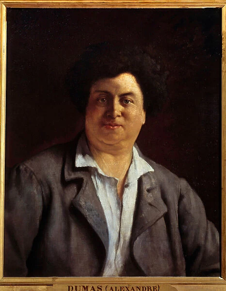 Portrait of the writer Alexandre Dumas pere (1802-1870) Painting by Charles Alphonse