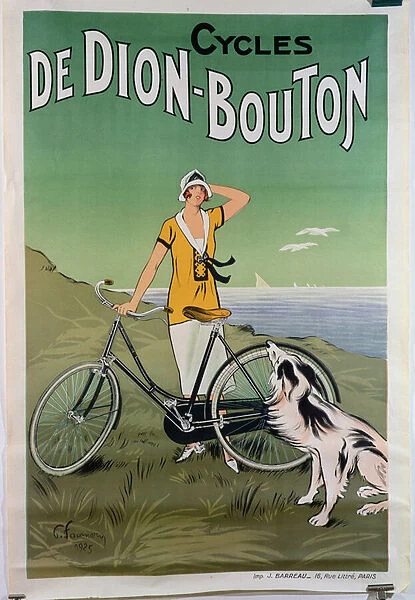 Poster advertising the De Dion-Bouton Cycles, 1925 (colour litho)