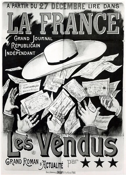 Poster advertising the novel Les Vendus dealing with the Panama Affair, c