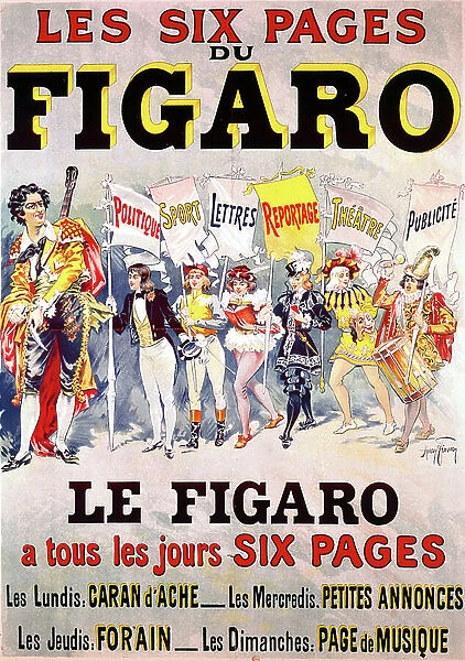 Poster by Harry Finney for French paper Le Figaro c. 1900