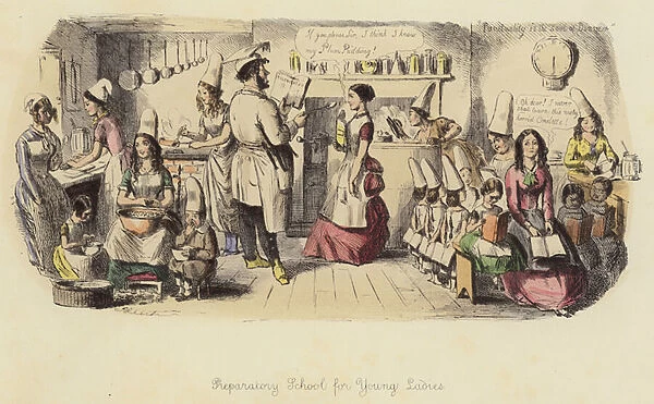 Preparatory School for Young Ladies (coloured engraving)