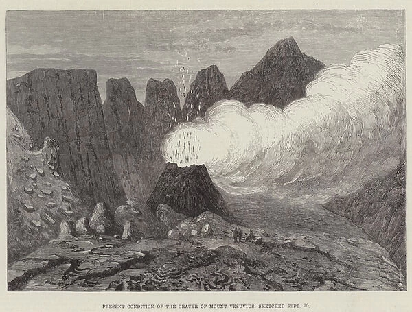 Present Condition of the Crater of Mount Vesuvius (engraving)