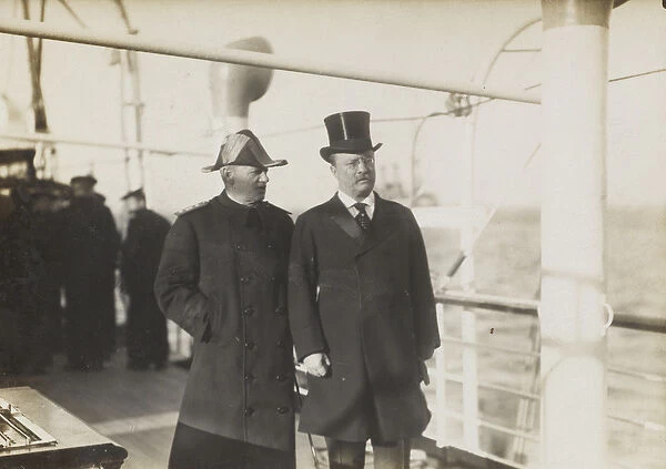 President Roosevelt & Admiral Evans on the 'Mayflower', c. 1908 (b  /  w photo)