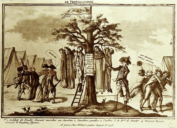 Print of the Capture of Jacobins, Titled 'The Propaganda Tree', 7 April 1792