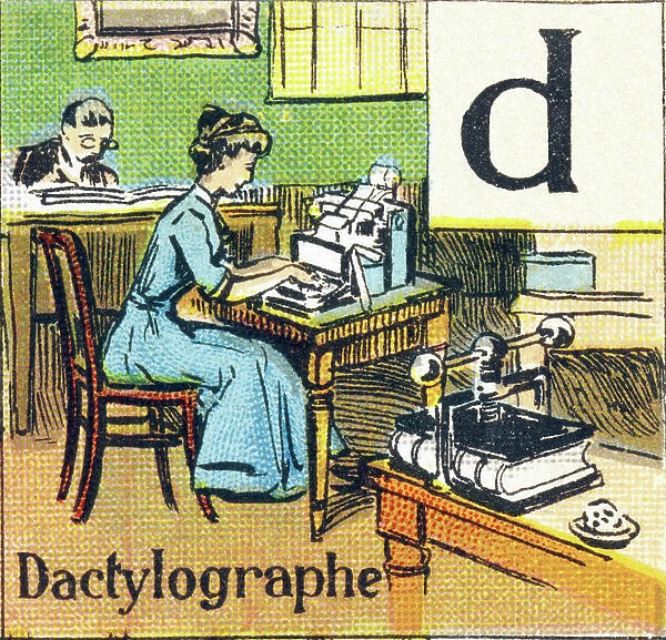 Profession Alphabet:Typegrapher, beg of 20th century (illustration)