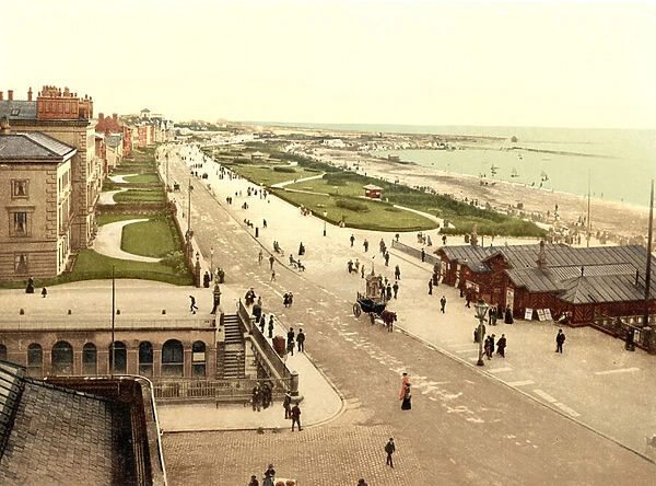The Promenade and lakes, Southport (hand-coloured photo)