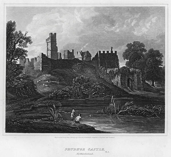 Prudhoe Castle, Northumberland (engraving)