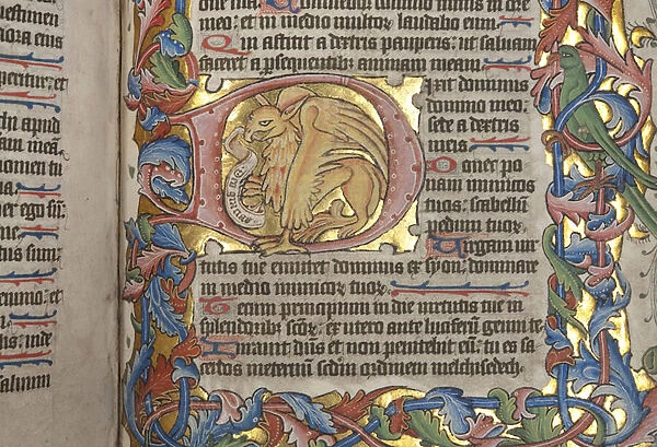 Psalter with Sarum use calendar, Fol 84 recto, detail, c