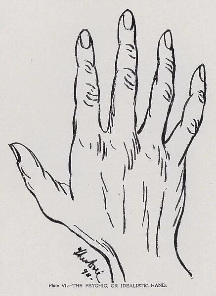 The psychic, or idealistic hand (b  /  w photo)