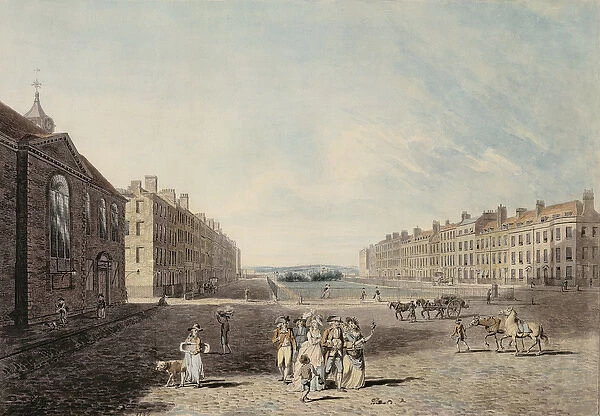 Queen Square, London, 1786 (w  /  c and pen and ink over graphite on wove paper)