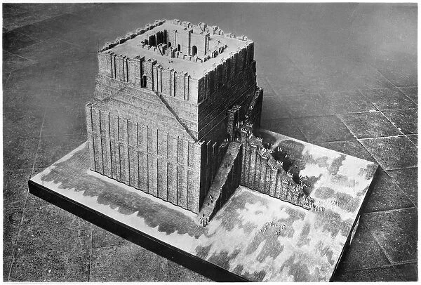 Reconstruction of the Tower of Babel (b  /  w photo)
