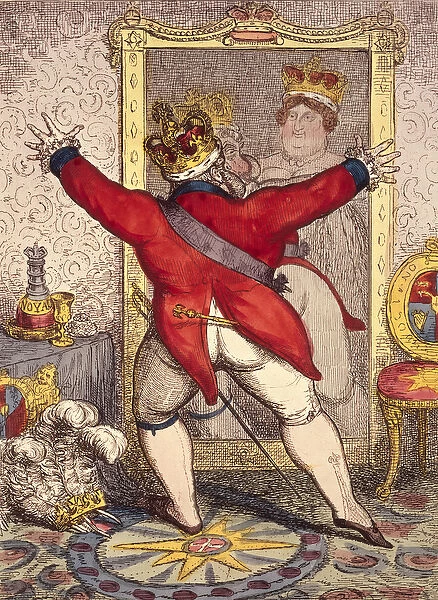 Reflection: To be, or not to be?, cartoon of King George IV of England (1762-1830)
