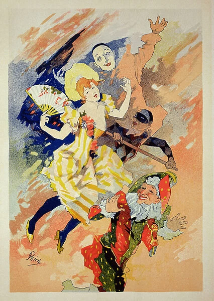 Reproduction of a poster for a pantomime, 1891 (colour litho)