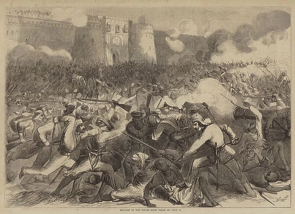 Repulse of the Sortie from Delhi on 14 July (engraving)