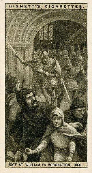 Riot at William Is Coronation, 1066 (litho)