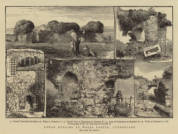 Roman Remains at Walls Castle, Cumberland (engraving)