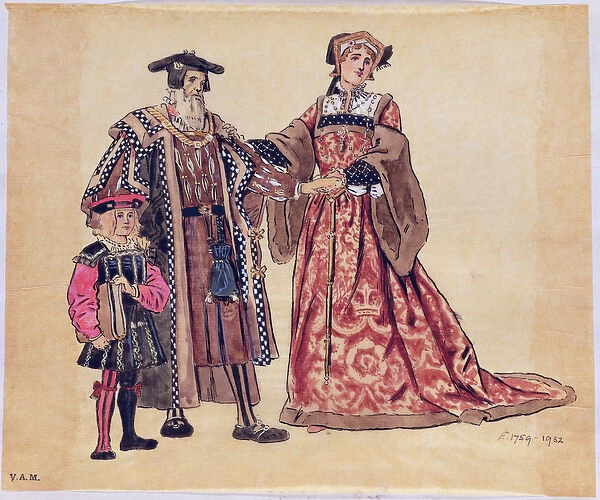 Rosalind and the Old Duke, costume design for 'As You Like It', produced by R
