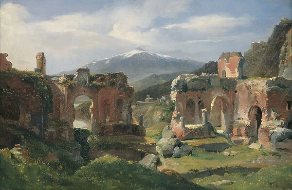 Ruins of the Theatre at Taormina (oil on canvas)