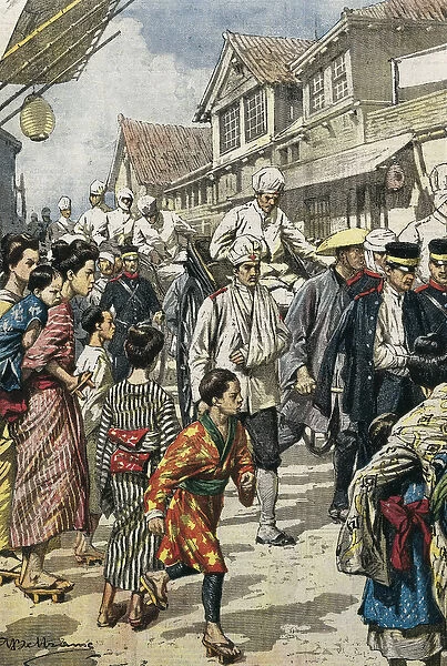 Russian-Japanese War (1904-1905). Arrival to Tokyo of the first injured of the battle of