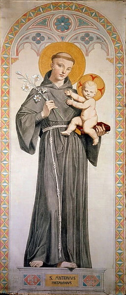 Saint Anthony of Padua (San Antonio di Padova). Painting by Jean Auguste Dominique Ingres