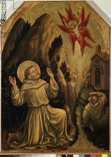 Saint Francis receiving the stigmata (tempera on panel, 1370)