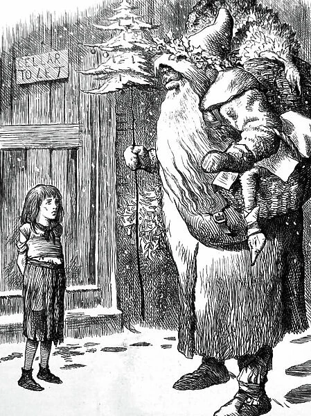 Santa Claus visiting a young destitute girl, 1883