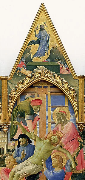 Santa Trinita Altarpiece, frame and pinnacles by Lorenzo Monaco (Piero di Giovanni) (c
