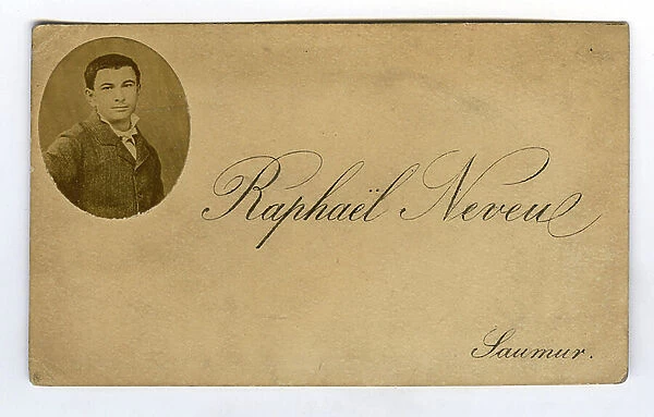 Saumur, Maine-et-Loire (49), Pays de la Loire, France, Business card, 1865, Raphael Neuveux